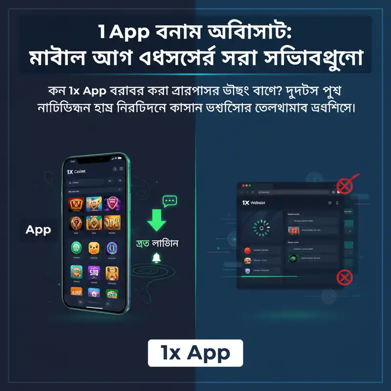 1x App বনাম ওয়েবসাইট তুলনা বিশ্লেষণ